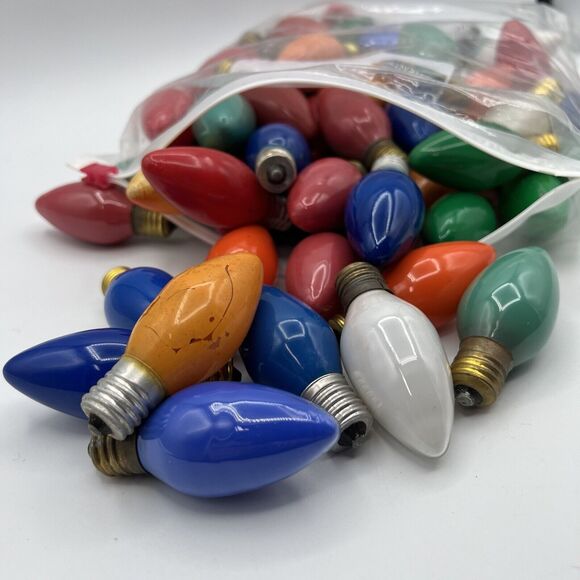50+ Vtg C-9 Christmas Light Bulbs Multi Color Indoor Outdoor Snoopy Lights WORKS - Picture 4 of 5